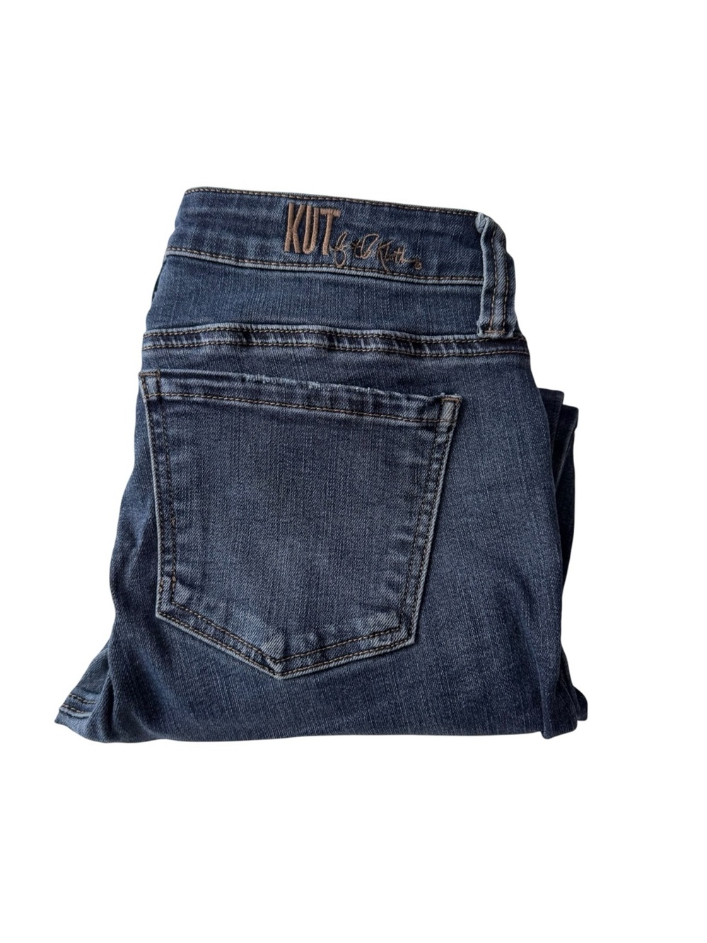 KUT from the Kloth Mid Rise Distressed Dark Wash Carlo Ankle Skinny Jeans